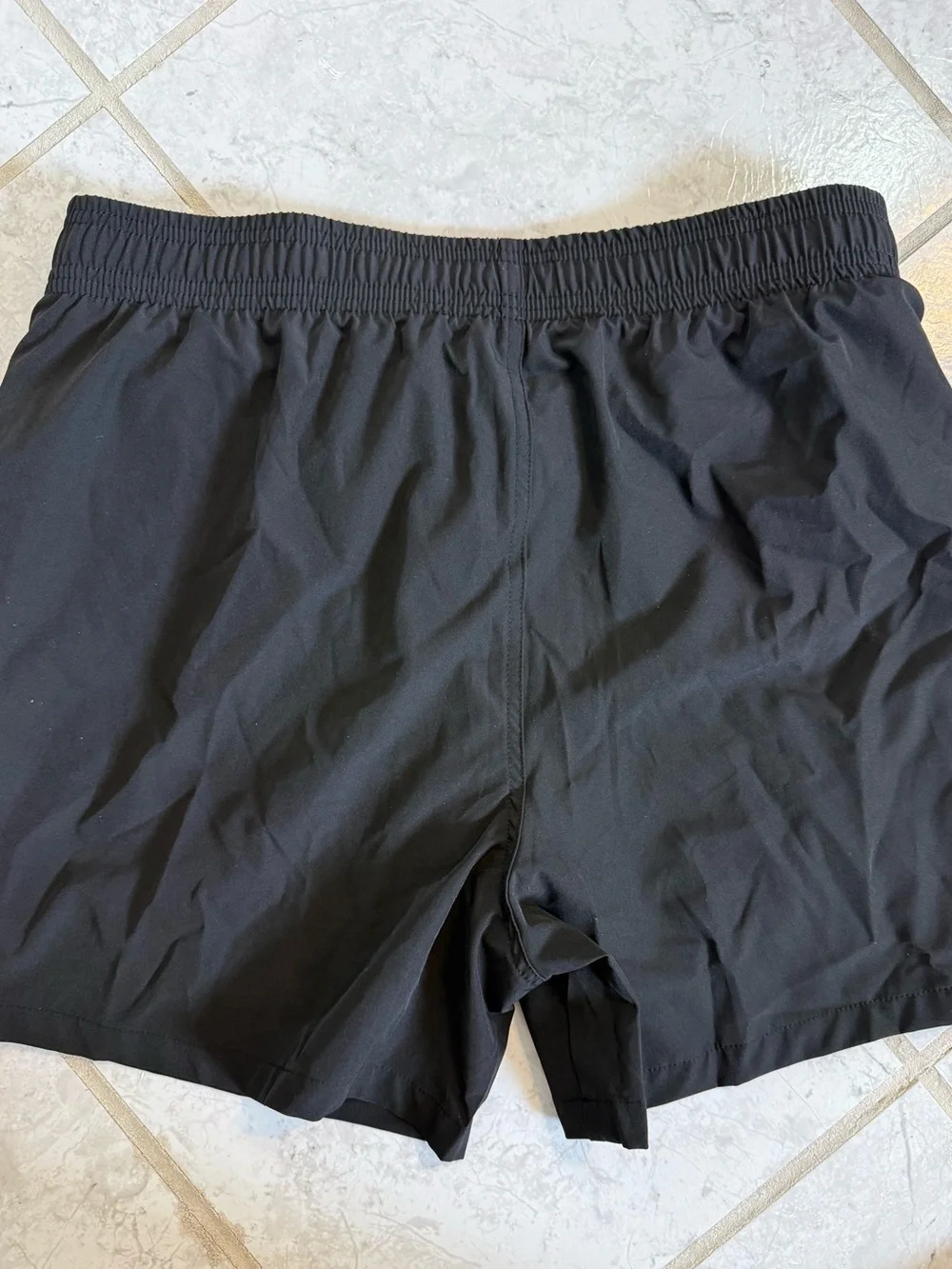 Brisira Men’s Drawstring Swim Trunks Size 34 Large Black Quick Dry 5” Lined  NWT